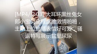 [MP4/ 2.03] 大耳环黑丝兔女郎小宝贝全程露脸激情啪啪，主动上位抽插表情好可爱，骚逼特写展示盆里尿尿